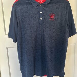 Adidas Navy Blue Polo Shirt with Red Accents Erin hills 2017 US open